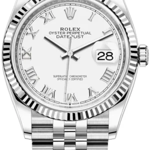 Rolex Datejust 36 Steel & White Gold White Roman Dial Women’s Watch M126234-0025