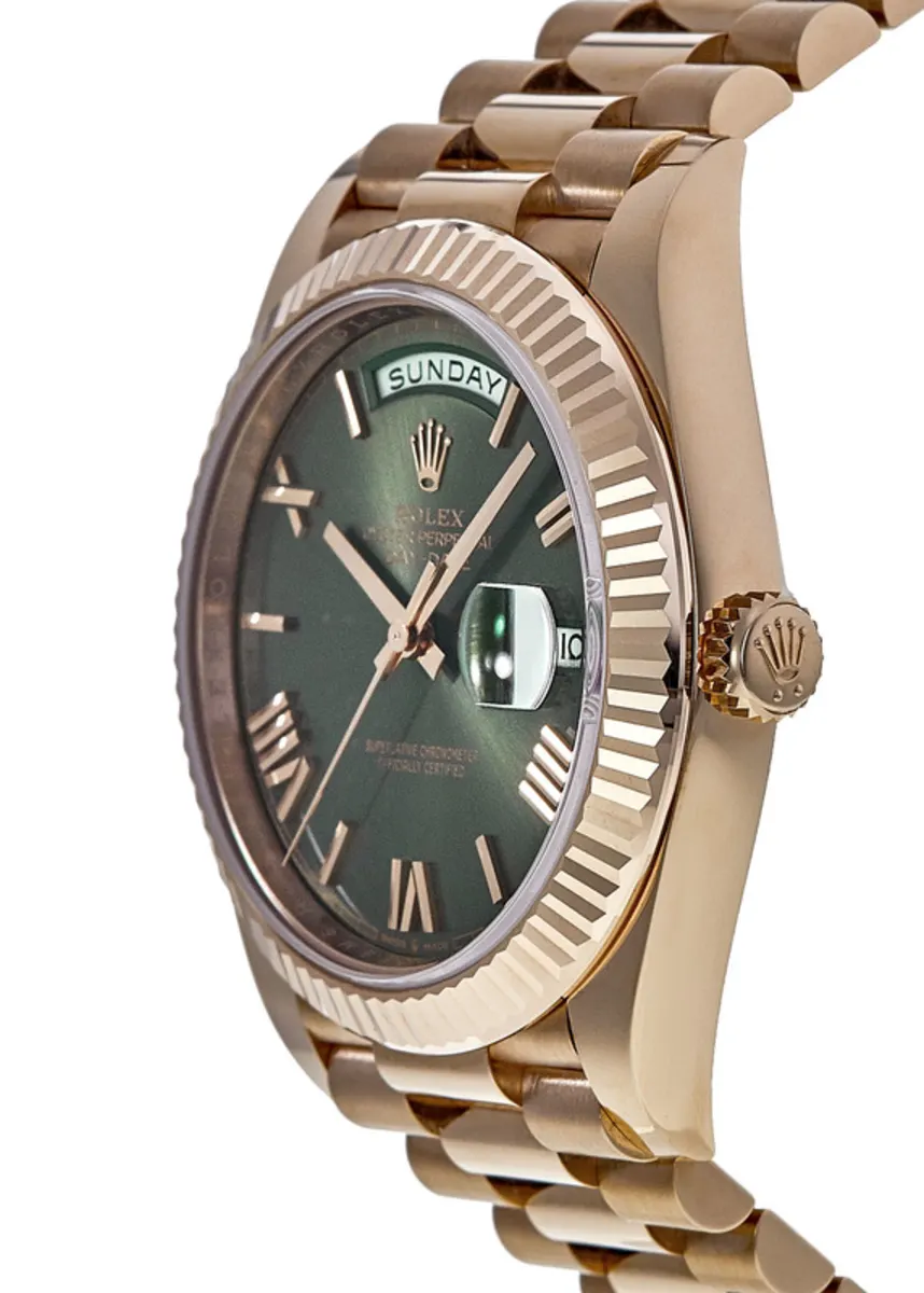 Rolex Day-Date 40 18k Everose Gold Olive Green Dial 60th Anniversary Men's Watch M228235-0025 - Image 3