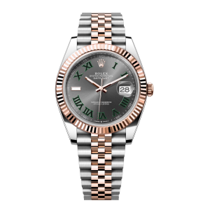 Rolex Datejust 41 Steel and Everose Gold Wimbledon Green Dial Jubilee Men’s Watch M126331-0016