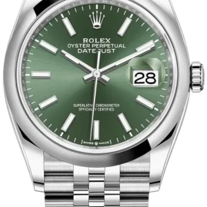 Rolex Datejust 36 Stainless Steel Mint Green Dial Women’s Watch M126200-0023
