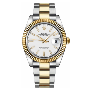 Rolex Datejust 41 White Dial Men’s Gold & Steel Watch 126333-0015