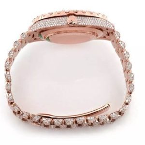 BUST DOWN WATCH ROLEX DAY DATE 40MM GREEN DIAL AUTOMATIC FULL ICED 23.00CT