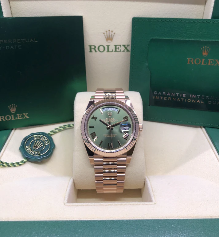 Rolex Day-Date 40 18k Everose Gold Olive Green Dial 60th Anniversary Men's Watch M228235-0025 - Image 5