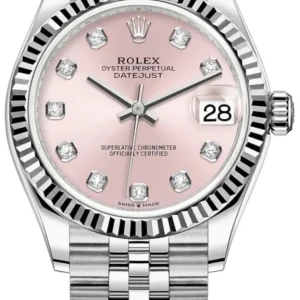 Rolex Datejust 31 Stainless Steel and White Gold Pink Diamond Dial Women’s Watch M278274-0032