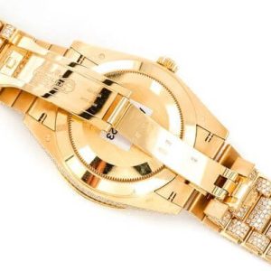 ICED OUT WATCHES ROLEX DAY-DATE 40MM AUTOMATIC YELLOW GOLD MOISSANITE 20.30CT