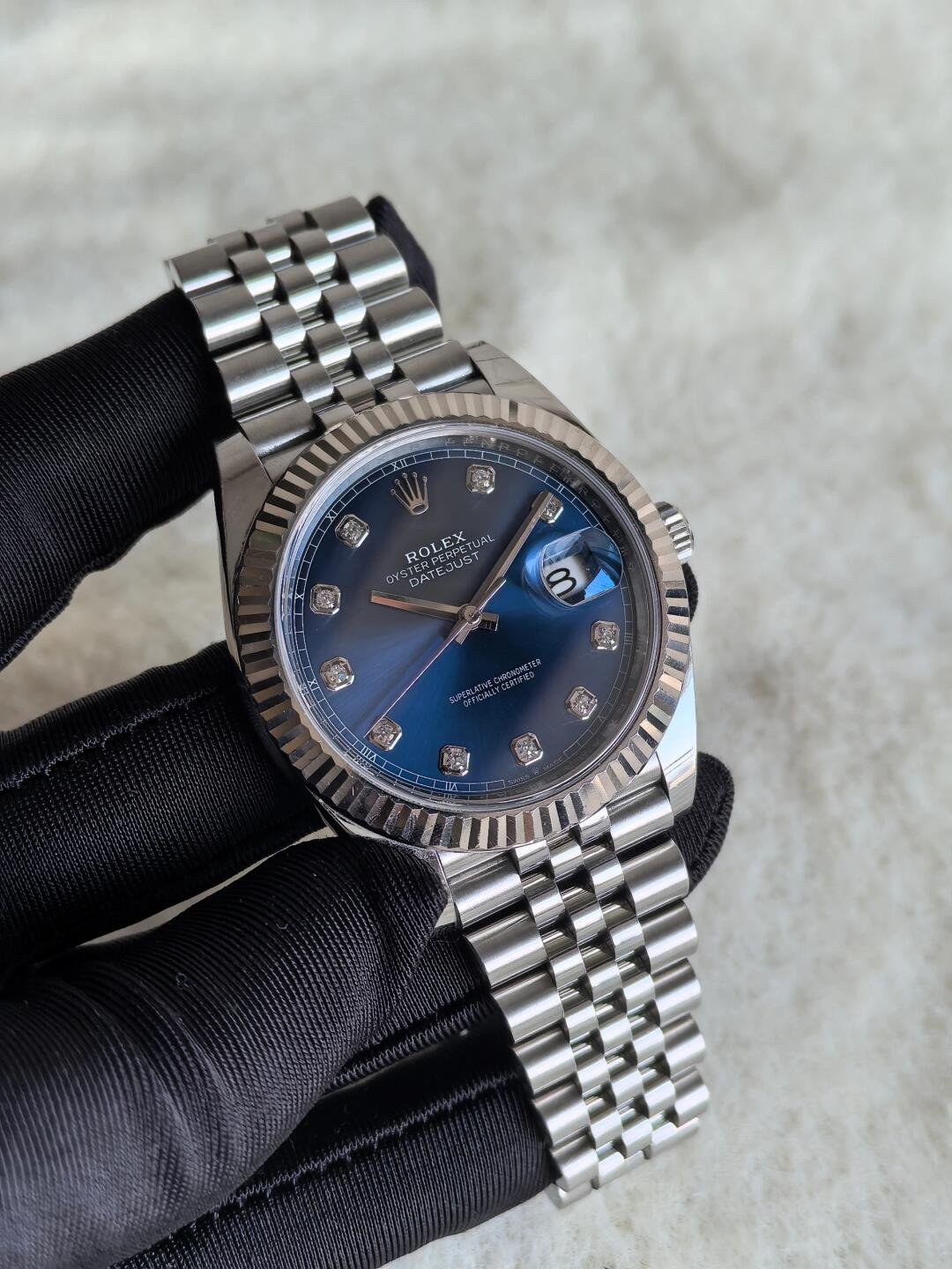 Rolex Datejust 41 Blue Diamond Dial Men's Watch M126334-0016 - Image 4