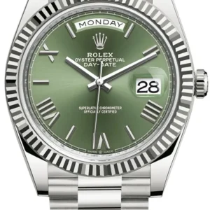 Rolex Day-Date 40 18K White Gold Olive Green Dial Men’s Watch M228239-0033