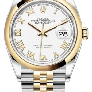 Rolex Datejust 36 Steel & Yellow Gold White Roman Dial Women’s Watch M126203-0029