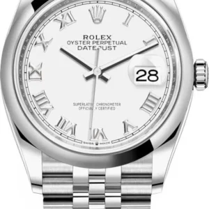Rolex Datejust 36 Stainless Steel White Roman Dial Women’s Watch M126200-0007