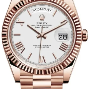 Rolex Day-Date 40 18K Everose Gold White Dial Men’s Watch M228235-0032