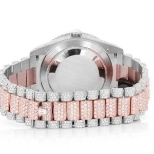 ICED OUT ROLEX FOR SALE DAY-DATE 40MM AUTOMATIC WATCH TWO TONE MOISSANITE 23.43ctw