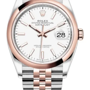 Rolex Datejust 36 Steel & Everose Gold White Dial Women’s Watch M126201-0017