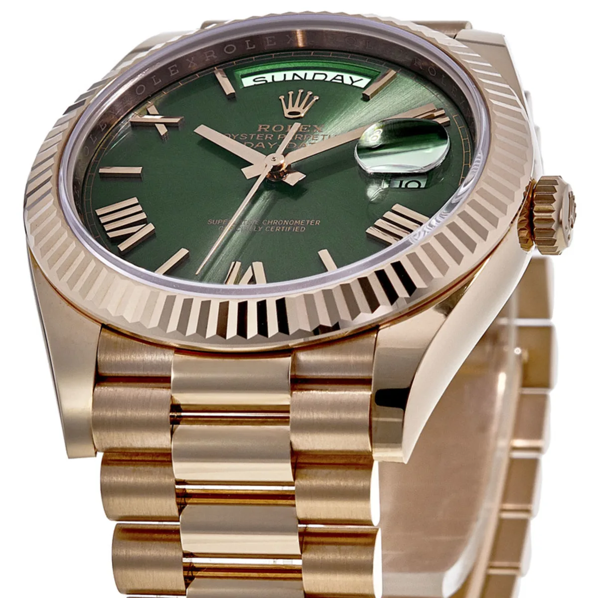 Rolex Day-Date 40 18k Everose Gold Olive Green Dial 60th Anniversary Men's Watch M228235-0025 - Image 2