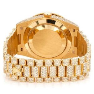 ICED OUT WATCHES ROLEX DAY-DATE 40MM AUTOMATIC YELLOW GOLD MOISSANITE 20.30CT