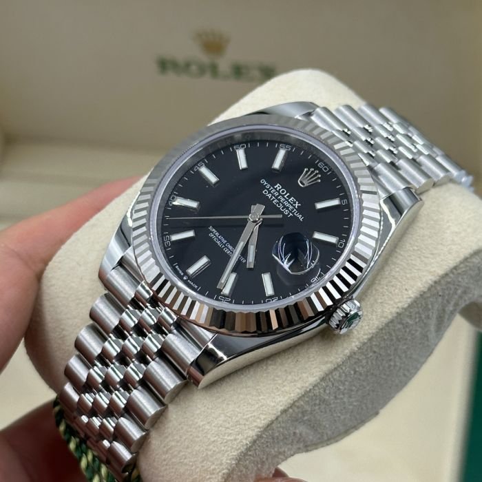 Rolex Datejust 41 Steel & White Gold Black Index Jubilee Band Men's Watch M126334-0018 - Image 5