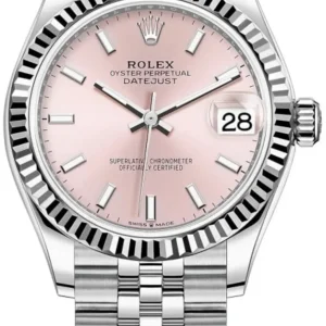 Rolex Datejust 31 Stainless Steel and White Gold Pink Dial Women’s Watch M278274-0014