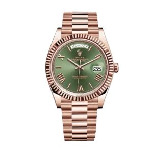 Rolex Day-Date Rose Gold Green Roman Dial Replica